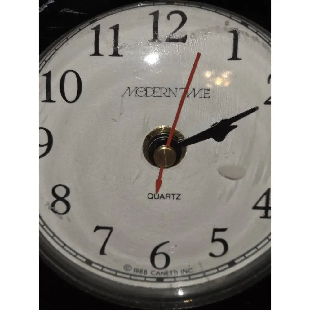 Vintage 1988 Black Canetti Clock Modern Time Works Photography Interests